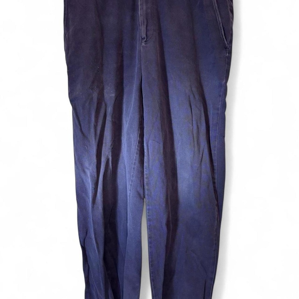 UniFirst Industrial Work Pants Navy Blue Distressed Vintage Trousers 34x30